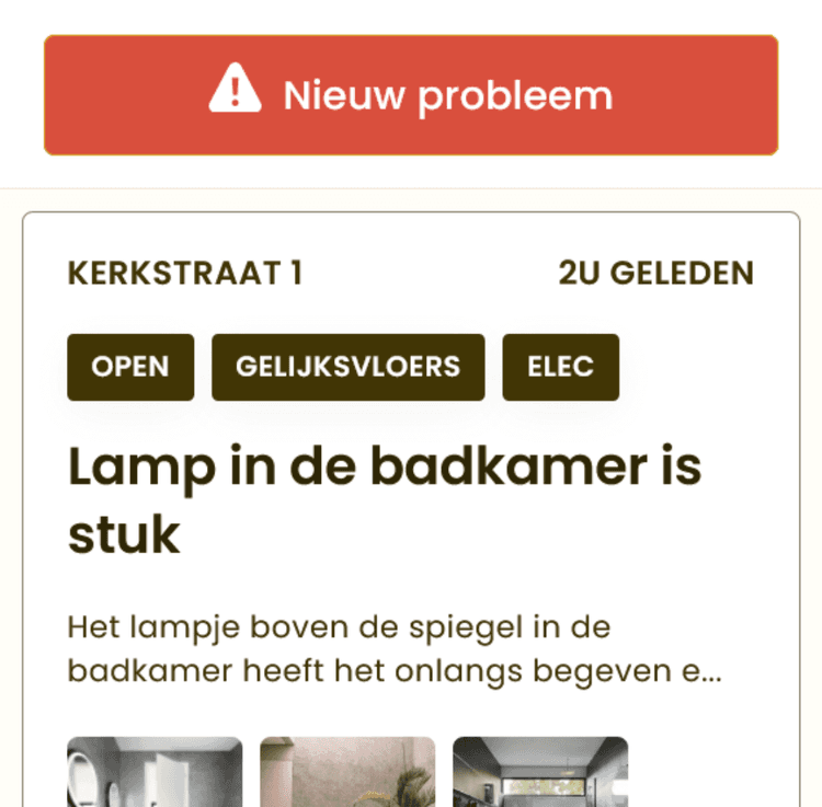 U kan problemen melden